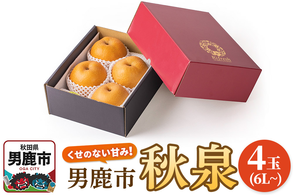【令和8年度 早期受付】秋泉 梨 4玉 6L〜 梨 なし ナシ 秋田県 男鹿市 旬の果物 フルーツ