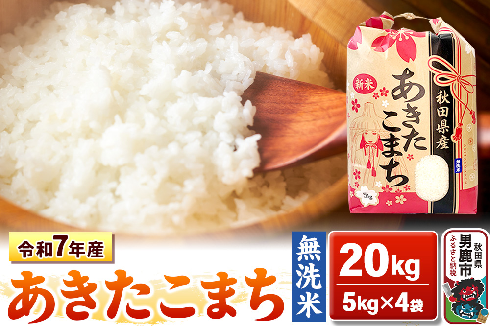 令和7年産【無洗米】秋田県産 あきたこまち 20kg 秋田県 男鹿市 こまちライン