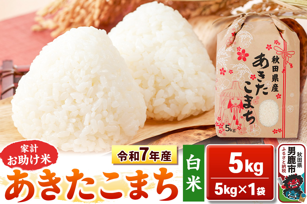 令和7年産【白米】家計お助け米 あきたこまち 5kg 秋田県 男鹿市 こまちライン