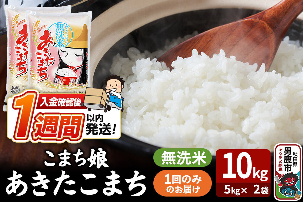 令和7年産『こまち娘』あきたこまち 無洗米 10kg（5kg×2袋）吉運商店 秋田県 男鹿市 お米 お弁当 おにぎり [米 こめ コメ 無洗米 あきたこまち 秋田県 男鹿市 10kg]