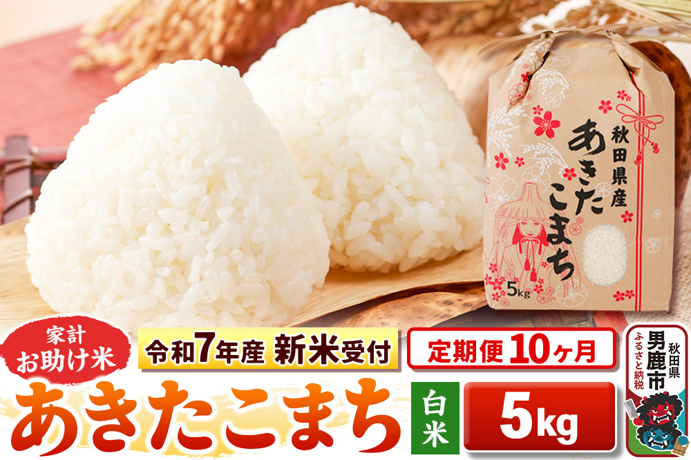 《令和7年産 新米受付》《定期便10ヶ月》【白米】家計お助け米 あきたこまち 5kg