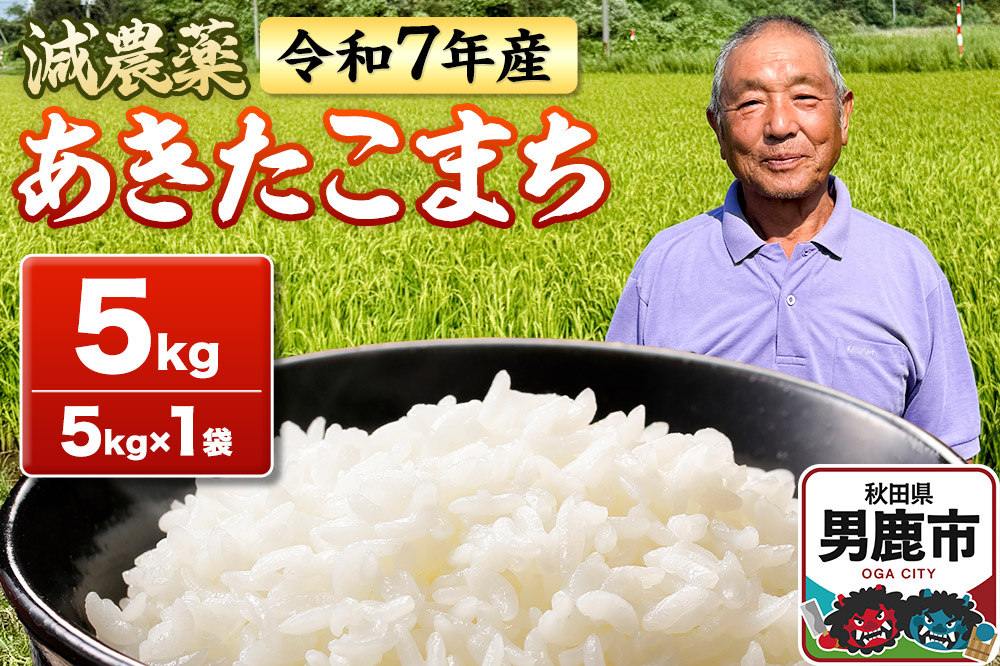 米 令和7年産 あきたこまち 5kg（5kg×1袋） 秋田県男鹿市