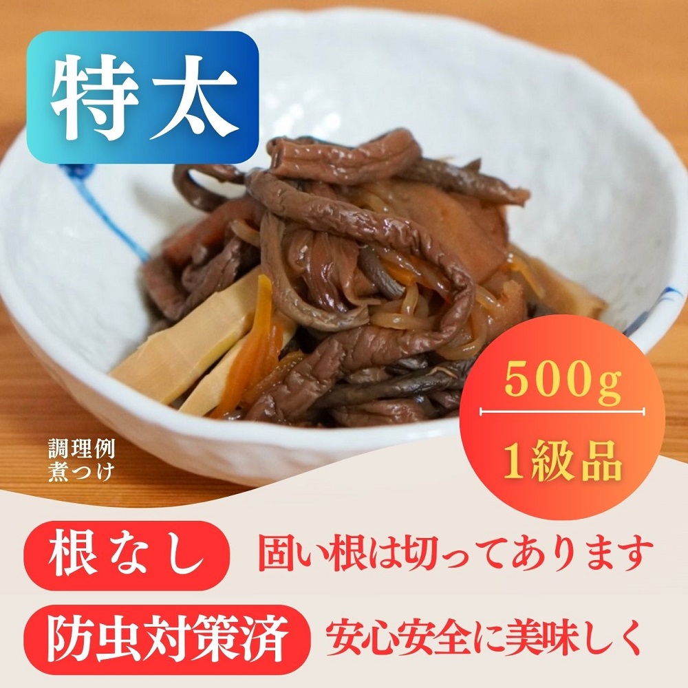 天然乾ぜんまい天日干し手もみ仕上げ500g（特太）[H85-7601]