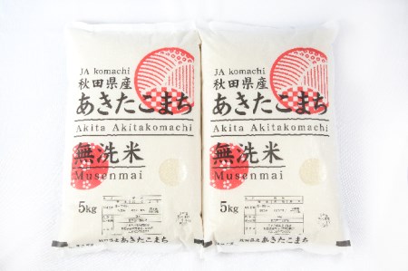 秋田県産あきたこまち無洗米5kg×2袋【定期便9ヶ月】[F2505]