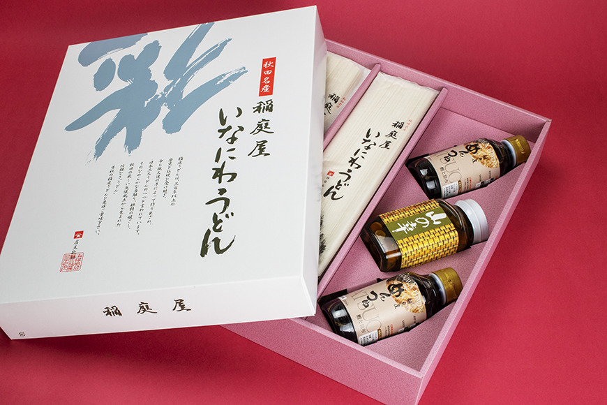 稲庭屋いなにわうどん 160g×12袋 めんつゆ・なめこ詰め合せ ふるさと納税 秋田県 稲庭うどん めんつゆ なめこ 詰め合わせ セット【（有）稲庭屋】[H1-0601]