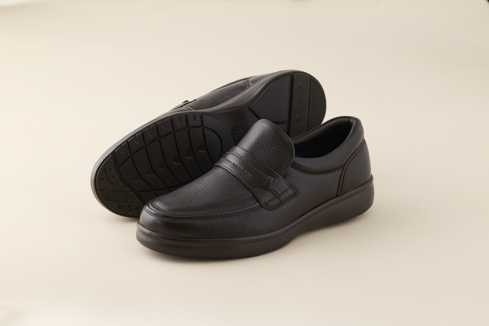 AKIO GOLF 5011 4E DR(Dブラウン) 柔らかい鹿革使用 26.5cm オーソライト エクストラライトラバー付きEVA 茶 靴 シューズ ゴルフ メンズ 鹿革 本革 革靴 紳士靴【（株）アキオ製靴】[F15902-6]