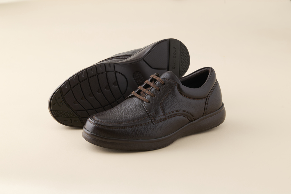 AKIO GOLF 5012 4E DR(Dブラウン) 柔らかい鹿革使用 24.5cm オーソライト エクストラライトラバー付きEVA 茶 靴 シューズ ゴルフ メンズ 鹿革 本革 革靴 紳士靴【（株）アキオ製靴】[F15904-2]