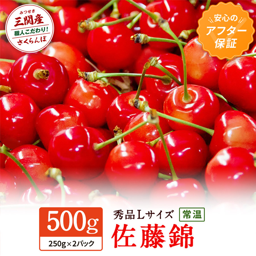 三関産 さくらんぼ 佐藤錦 250g×2 (秀Lサイズ)【三関果樹勉強会】[B3-3203]