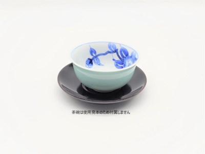 川連漆器　4寸松葉型茶托　溜[C5801]