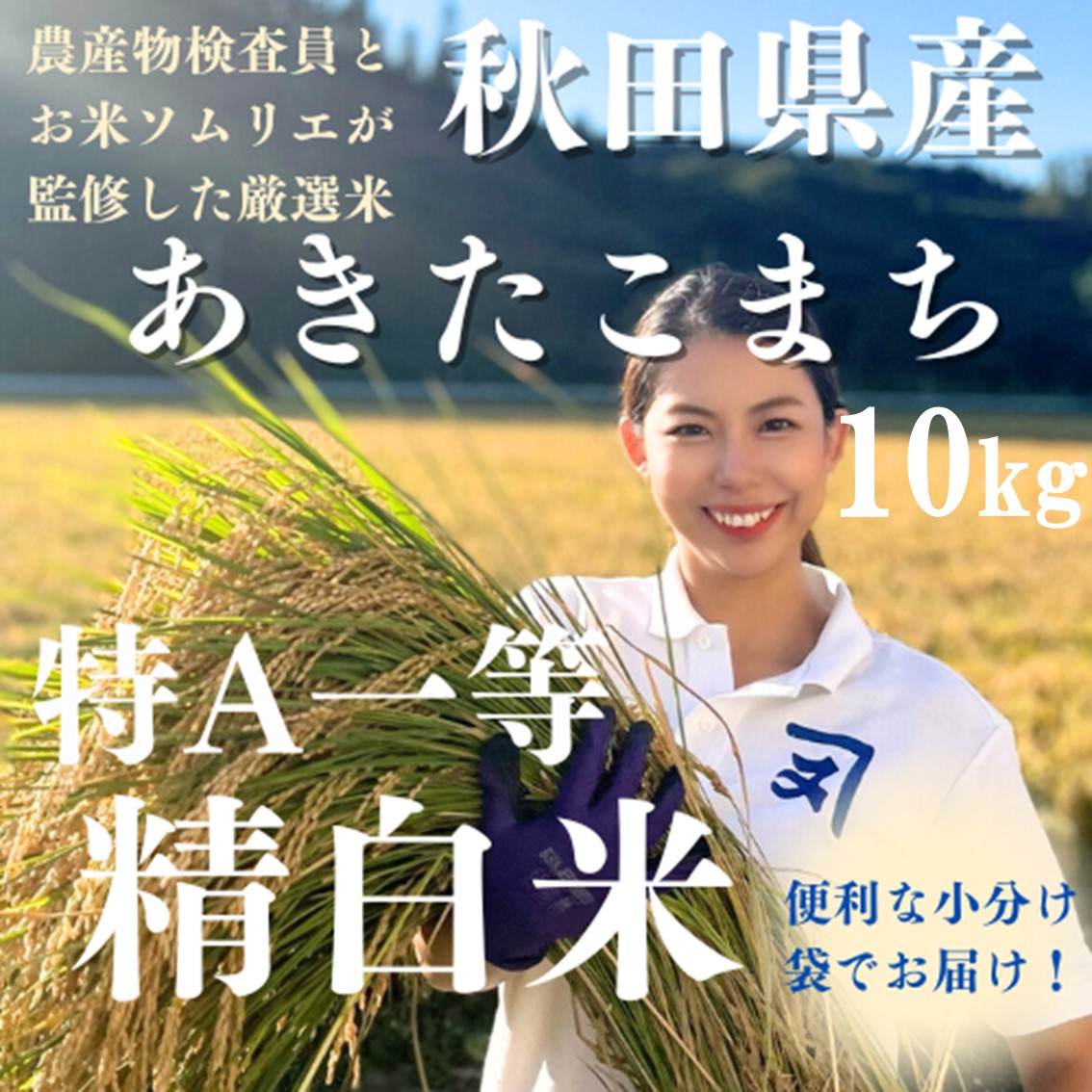 令和7年産 特Aランク厳選 秋田県産 あきたこまち 白米 10kg（5kg×2） 精米 お米【(株)鈴木又五郎商店】[C1-2301]