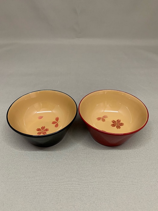 川連漆器 盃 サクラペア（2入）【山忠漆器】[B9-6401]