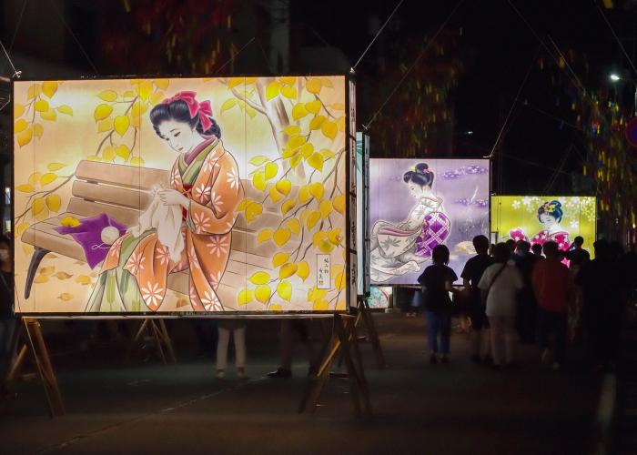 秋田杉ミニ七夕絵どうろう【杉の香りに癒される】【株式会社たなか】[F8203]