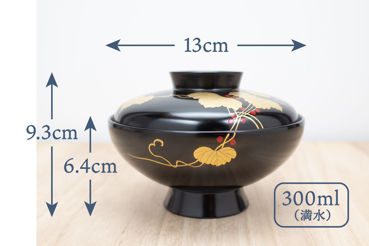 川連漆器 吸い物椀 5客 総梨地 楽天市場】フタ付き吸い物椀 5客セット 金梨地 35千鳥吸物椀 5入
