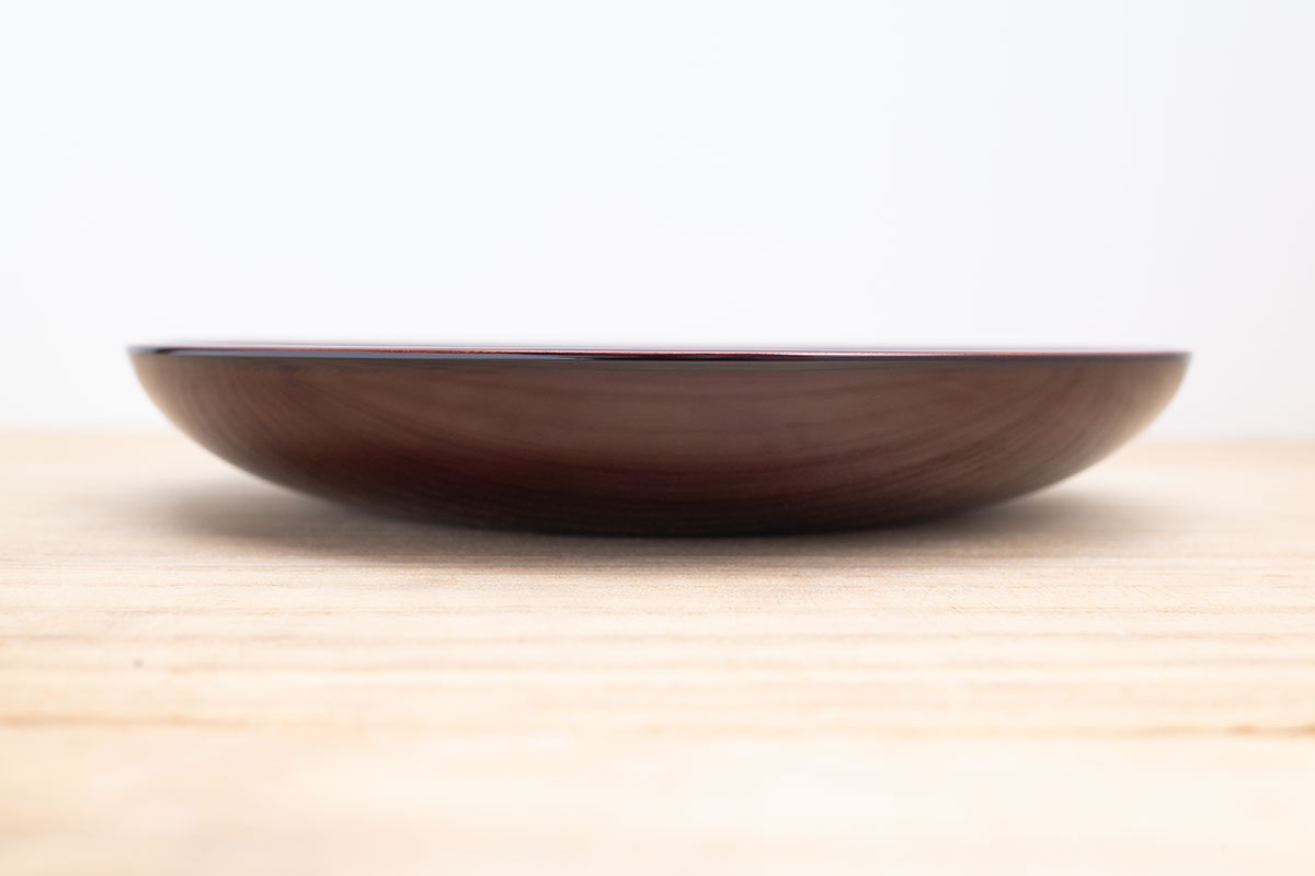 六寸 皿 溜 川連 漆器 おしゃれ 和食器 軽い オシャレ 木 木製 日本製 和風 【佐藤善六漆器店】[B9201]