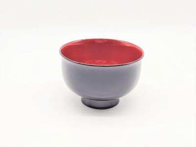 川連漆器 ゆり型汁椀 溜内朱【佐藤豊八商店】[B5804]