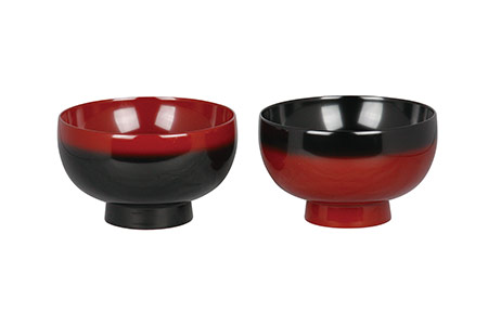 川連漆器 ぼかし塗夫婦椀【阿部健吉商店】[C5301]