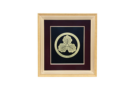 川連漆器 パネル額（家紋・社印）【遠田漆器店】[Q2-6101]