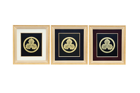 川連漆器 パネル額（家紋・社印）【遠田漆器店】[Q2-6101]