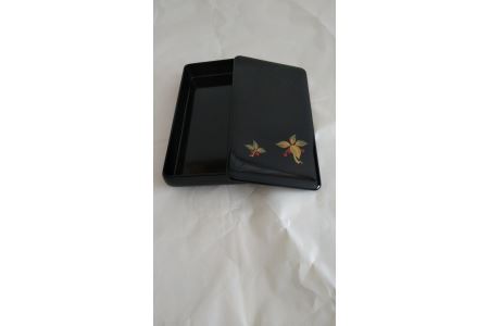 川連漆器 筆箱・藪柑子蒔絵【遠田漆器店】[H6102]