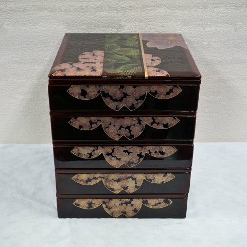 川連漆器 もてなし五段重ね会席【山田漆器店】[F5607]