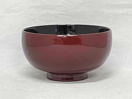 川連漆器 朱うるみ内黒4.4寸椀【佐藤商事】[B5-5502]