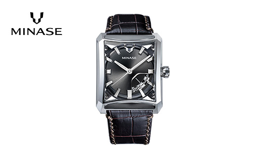 MINASE時計 SEVEN WINDOWS クロコレザータイプ（VM15-LDBNGY-SSD）【協和精工株式会社】[F11918]