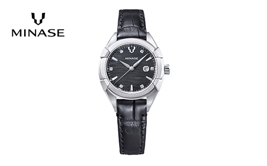 MINASE時計 Uruga31 クロコベルトタイプ（UG02-LBKNGY-SSD）【協和精工株式会社】[F11922]