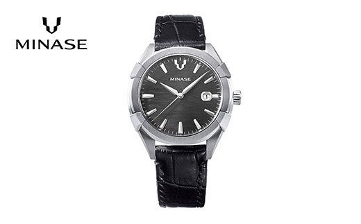 MINASE時計 Uruga42 クロコベルトタイプ（UG03-LBKNGY-SSD）【協和精工株式会社】[F11930]