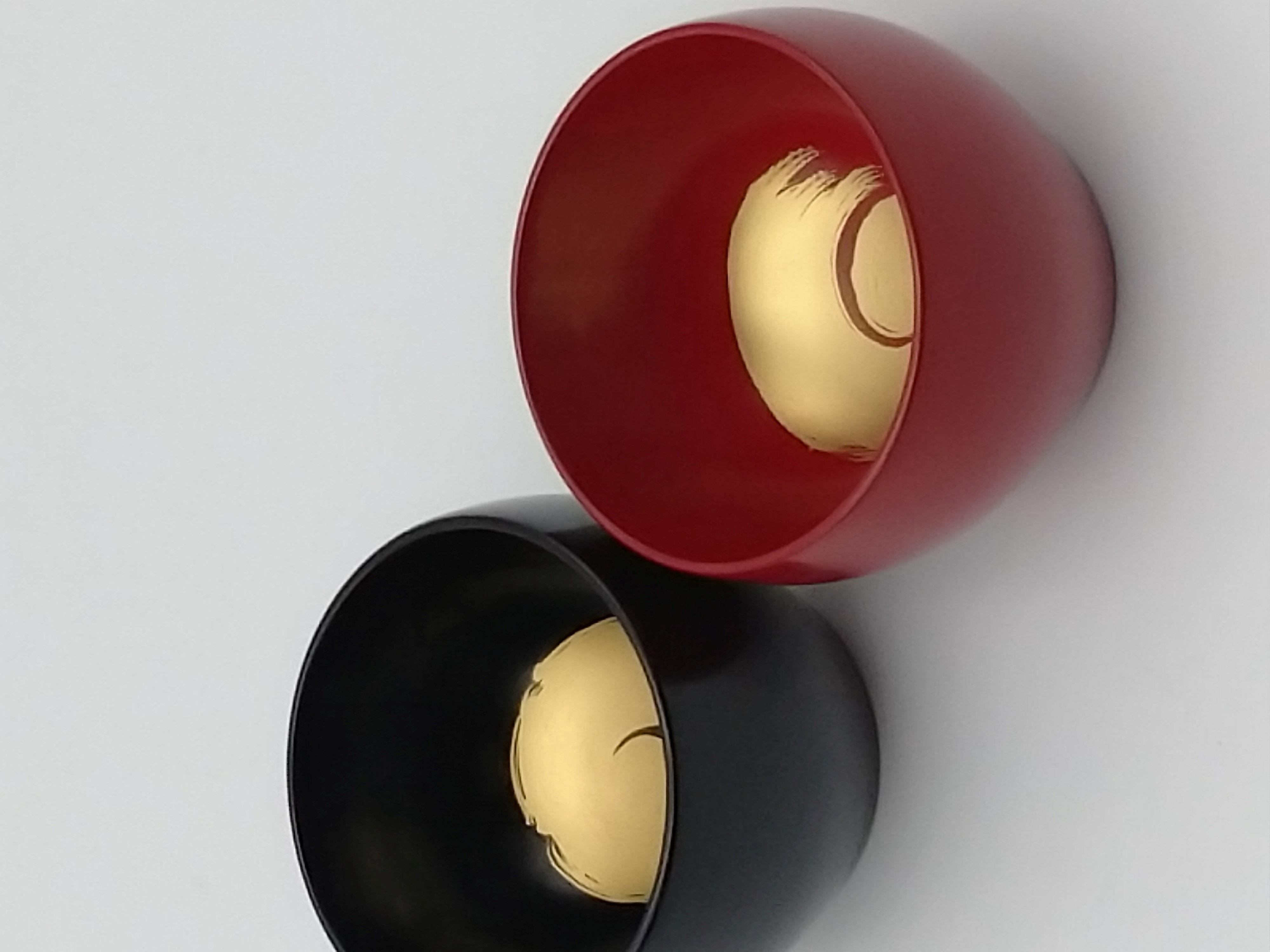 川連漆器 ぐい呑み蒔絵付2客組【阿部健吉商店】[B5-5303]