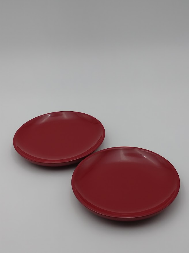 川連漆器 18cm皿2枚組[阿部健吉商店][H5303]