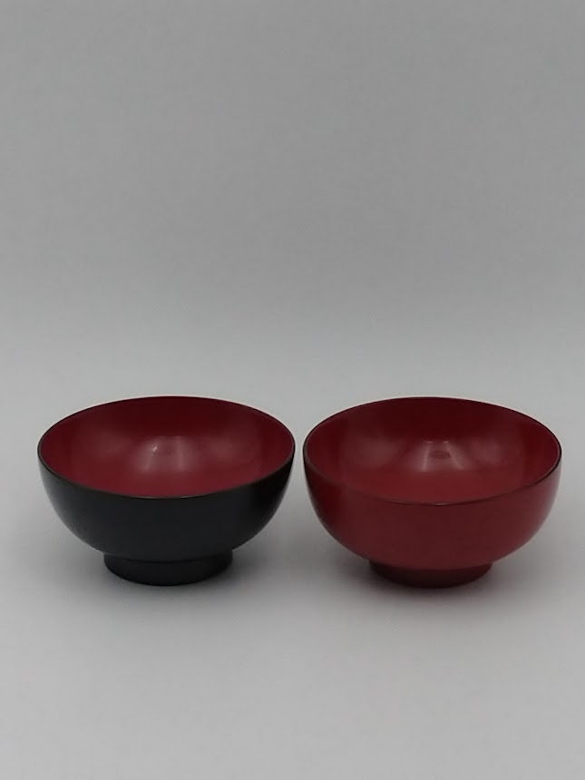 川連漆器 4寸夫婦汁椀[阿部健吉商店][B5-5302]