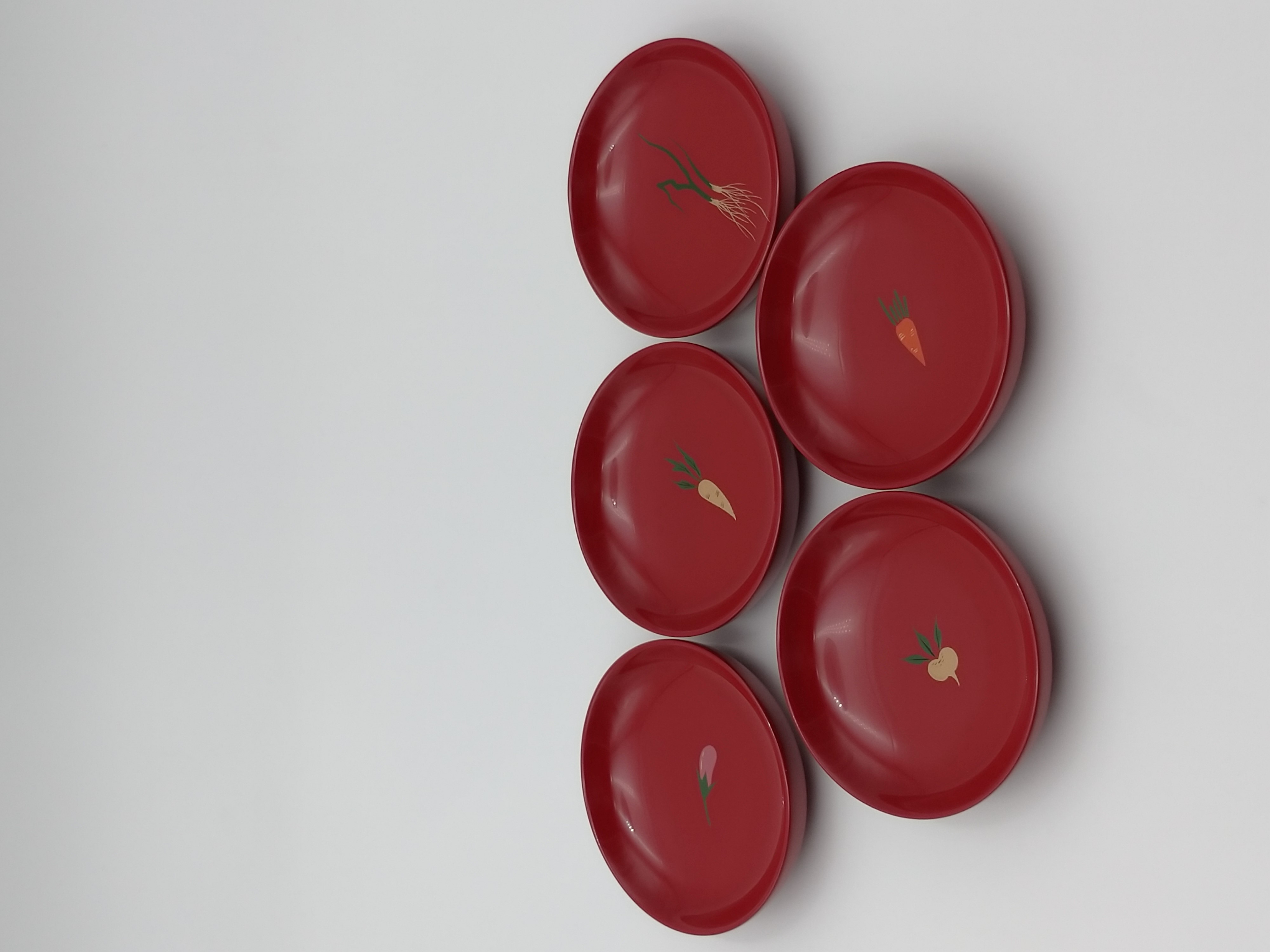 川連漆器 薬味皿野菜5枚組[阿部健吉商店][C5303]