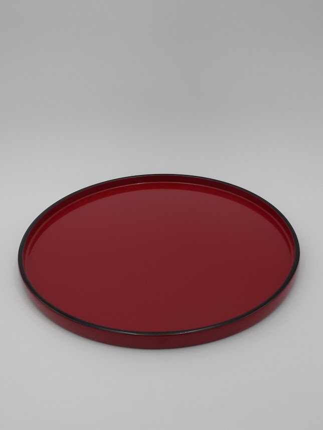 川連漆器 尺一丸盆【阿部健吉商店】[H5-5304]