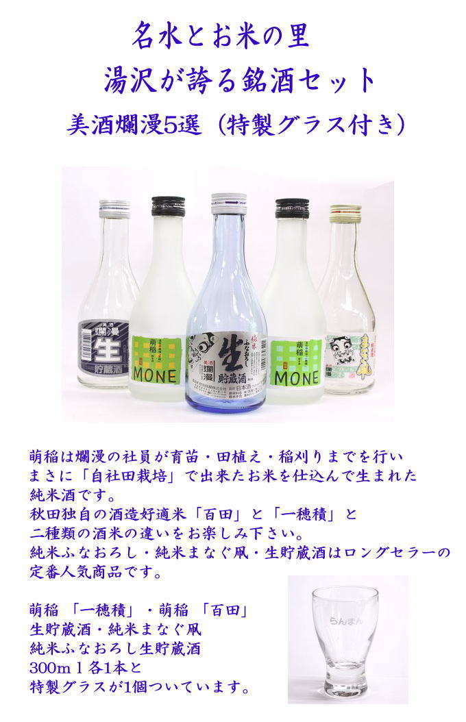 美酒爛漫五撰（特製グラス付）【小川忠太郎商店】[B5206]