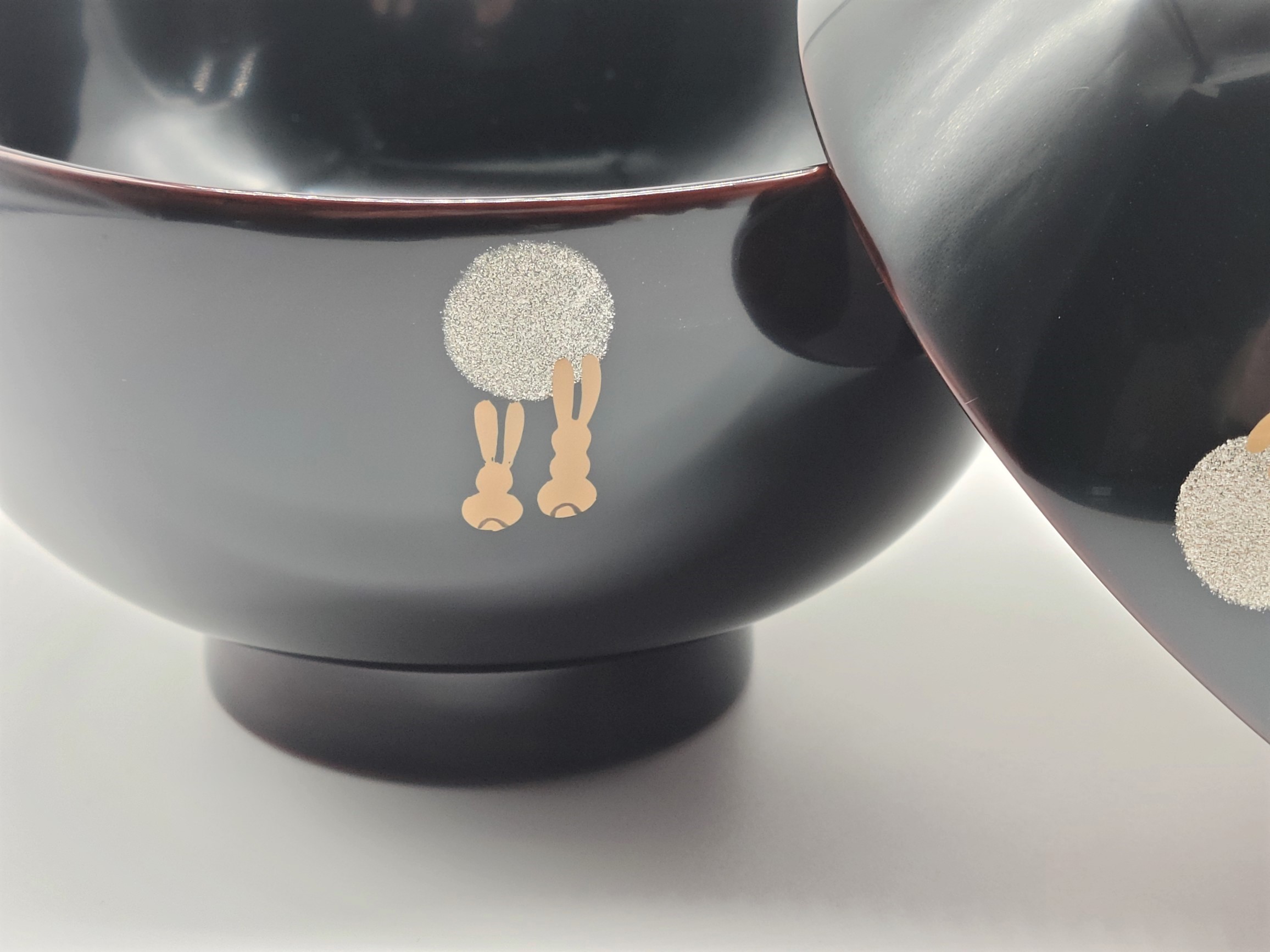 川連漆器 夫婦椀 月見うさぎ【佐藤豊八商店】[H5805]