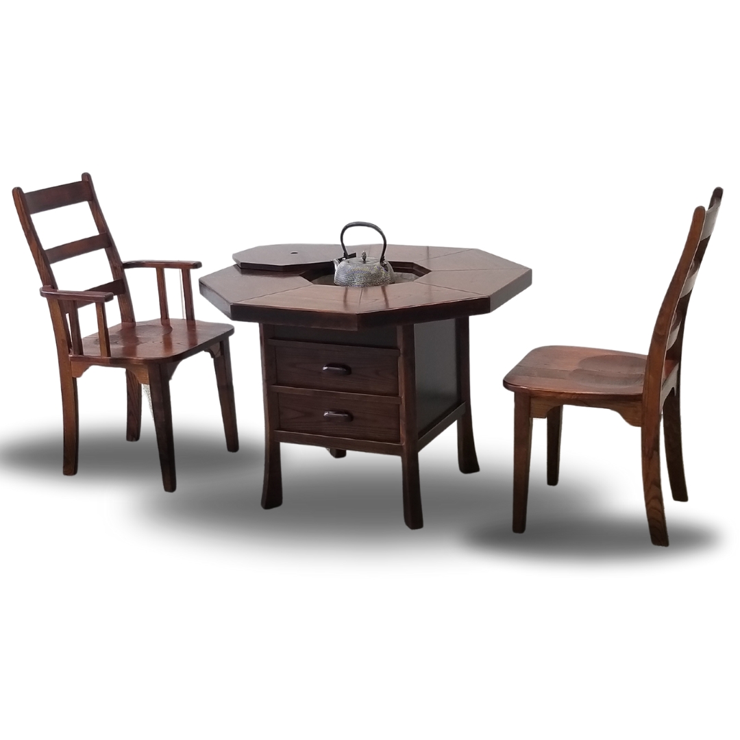 ハイバックチェアー 椅子 いす イス ハイバック 背もたれ ダイニングチェア 木製チェア 食卓椅子 高座椅子 アンティーク調 高級 インテリア 家具 レトロ 和モダン 和室【(有)高松木工】[F8804]