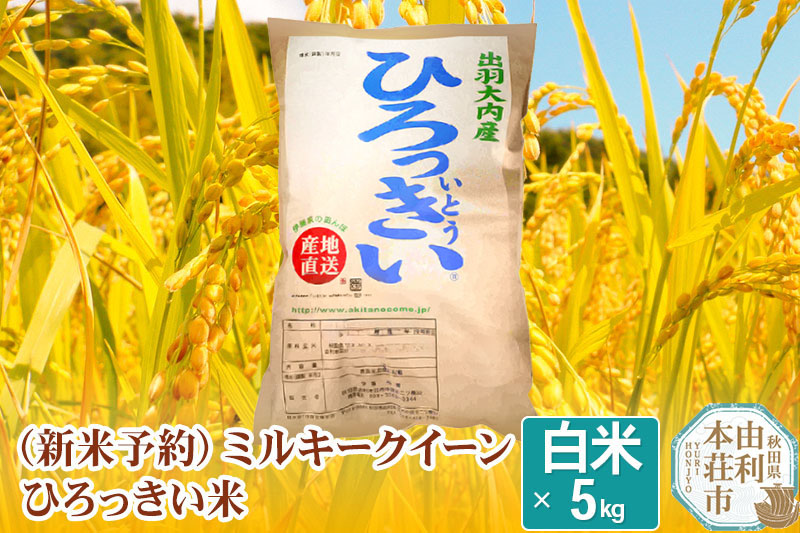 《新米予約》【白米】 秋田県産 ミルキークイーン 5kg 令和6年産 ひろっきい米