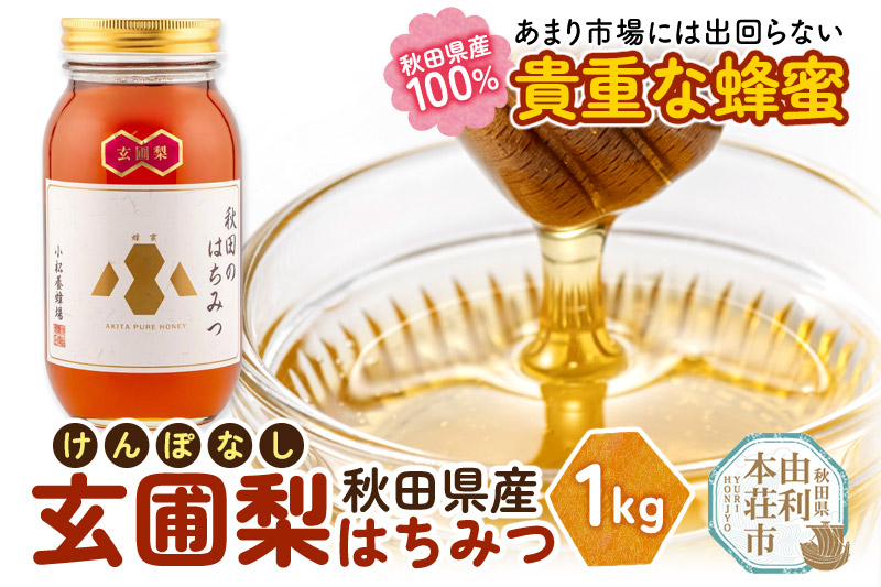 小松養蜂場 はちみつ 秋田県産 100％ 玄圃梨蜂蜜 1kg