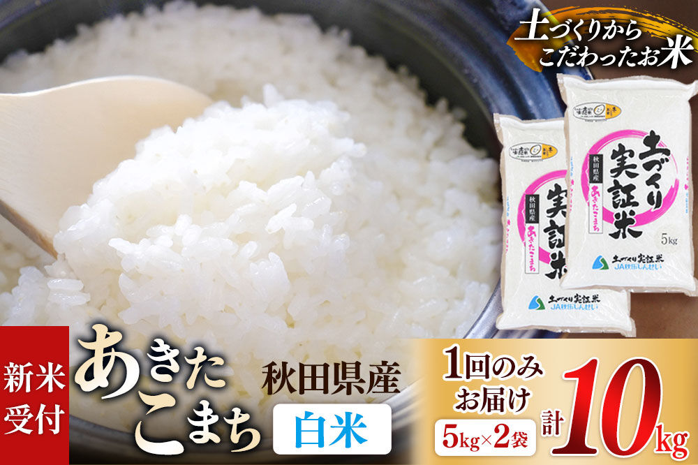 《令和8年産 新米受付》【白米】あきたこまち 10kg （5kg袋小分け）土作り実証米 JA秋田しんせい 秋田県産《1回のみお届け》 [あきたこまち 米 お米 こめ 白米 精米 ブランド米 食卓 おにぎり 秋田県産 国産 土作り実証米 おいしい 秋田県 由利本荘市]