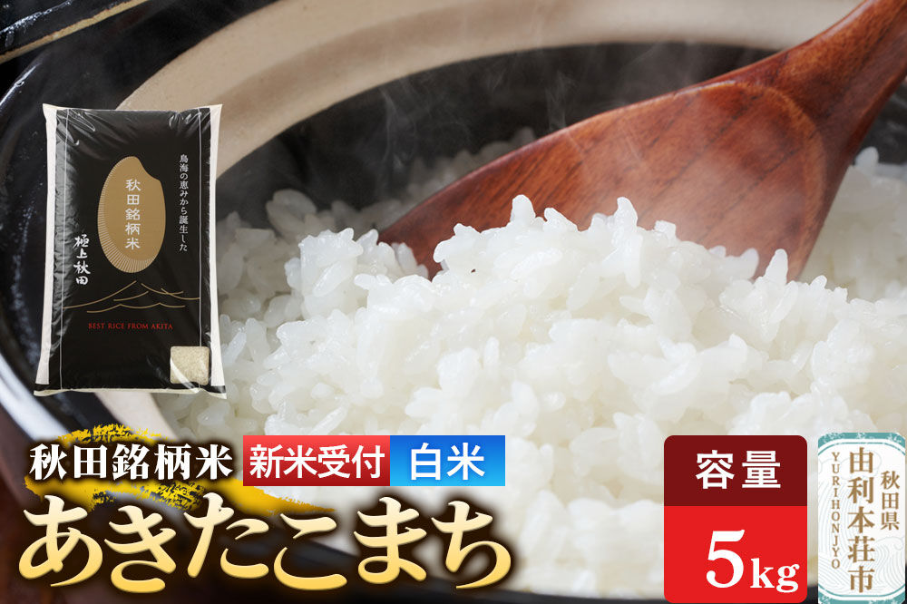 《令和8年産 新米受付》【白米】極上秋田銘柄米 あきたこまち 5kg [新米受付 米 お米 こめ 白米 精米 あきたこまち ブランド米 銘柄米 秋田県産]
