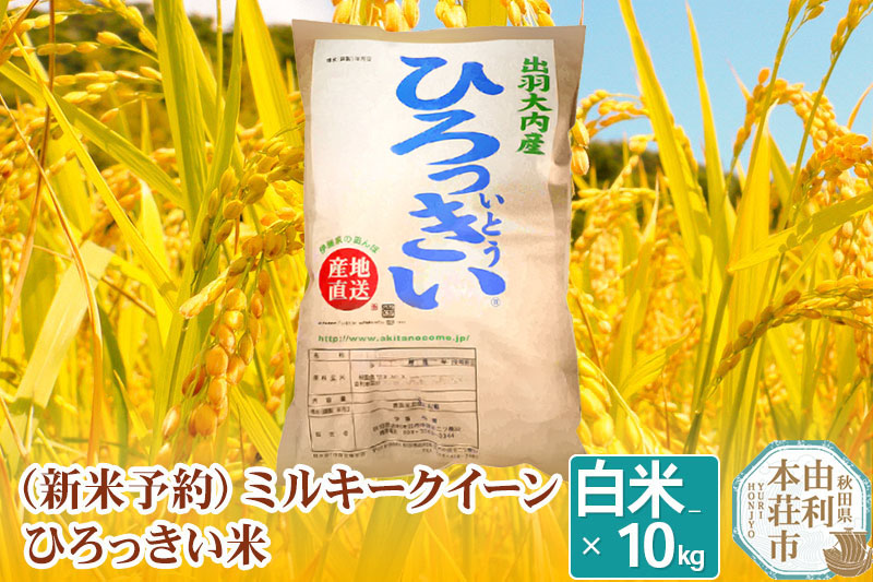 《新米予約》【白米】秋田県産 ミルキークイーン 10kg 令和6年産 ひろっきい米