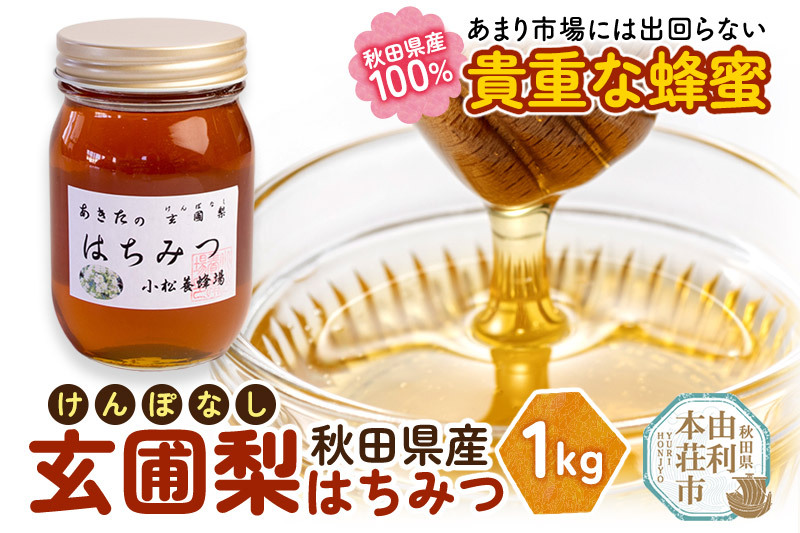 小松養蜂場 はちみつ 秋田県産 100％ 玄圃梨蜂蜜 1kg