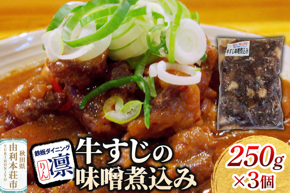 牛すじの味噌煮込み 250g×3個セット [惣菜 総菜 レトルト おつまみ おかず 煮込み お手軽 温めるだけ 簡単調理 冷凍]