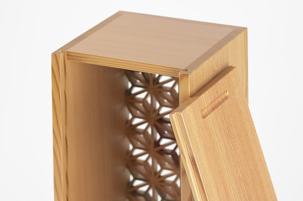 組子細工 ボトルケース 四角（W120×H340×D120mm）伊藤建具製作所 秋田県 由利本荘市