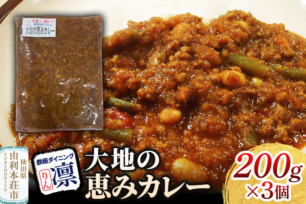 大地の恵みカレー 200g×3個セット [惣菜 総菜 レトルト おつまみ おかず カレー お手軽 温めるだけ 簡単調理 冷凍]