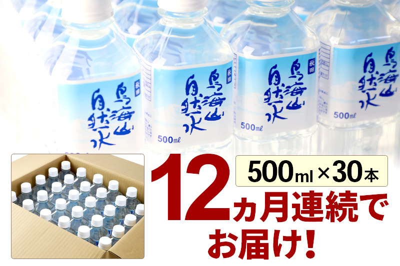 鳥海山自然水(500ml)30本×12か月連続 計360本