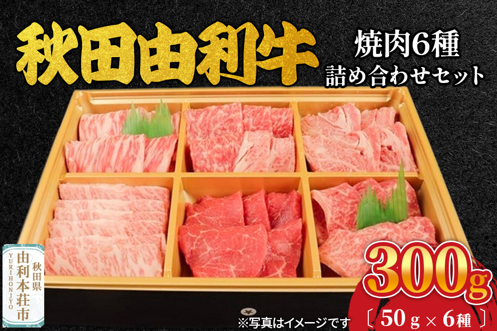 秋田由利牛 焼肉6種詰め合わせセット 300g（50g×6種）