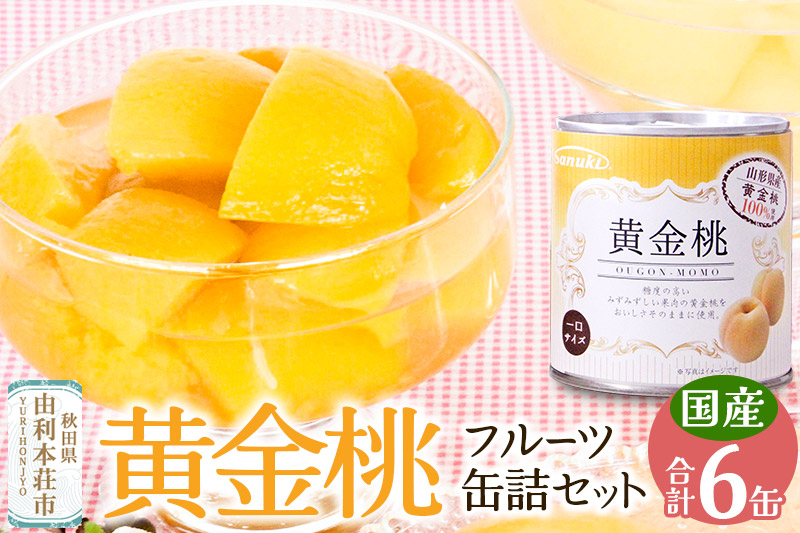 Sanuki フルーツ缶詰 黄金桃 6缶セット