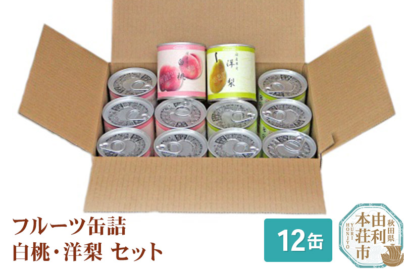 ふるさと納税 秋田県 由利本荘市 Sanuki フルーツ缶詰 東北産白桃 12缶