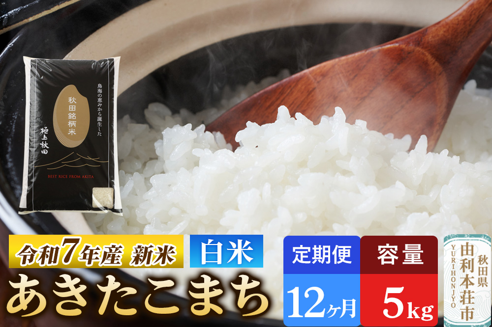 《定期便12ヶ月》令和7年産 【白米】極上秋田銘柄米 あきたこまち 5kg 【2025年10月下旬出荷予定】